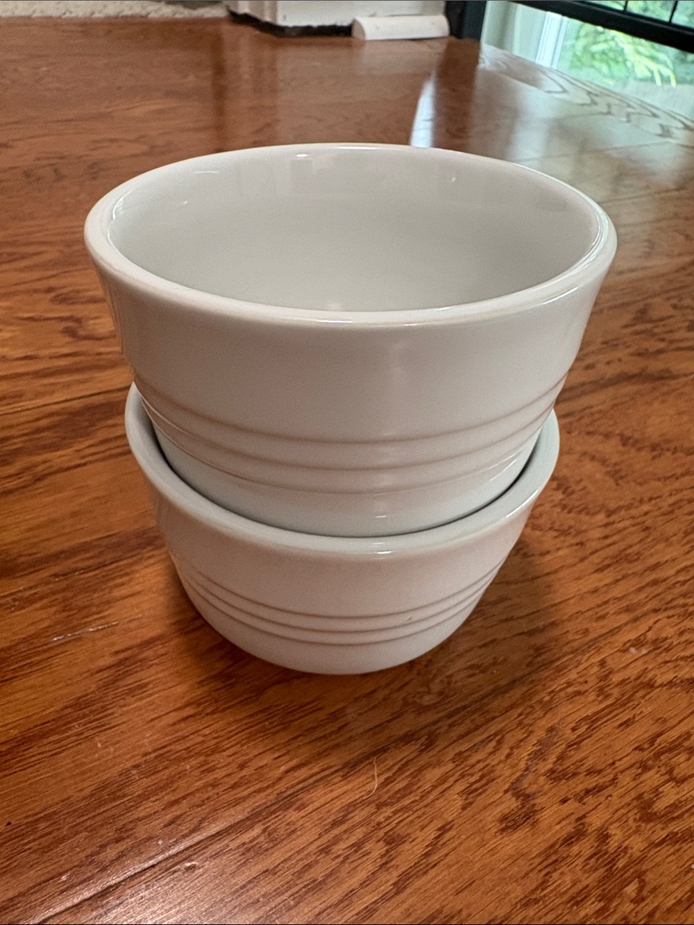Le Creuset White Ceramic Ramekin Bowls - Set of 2